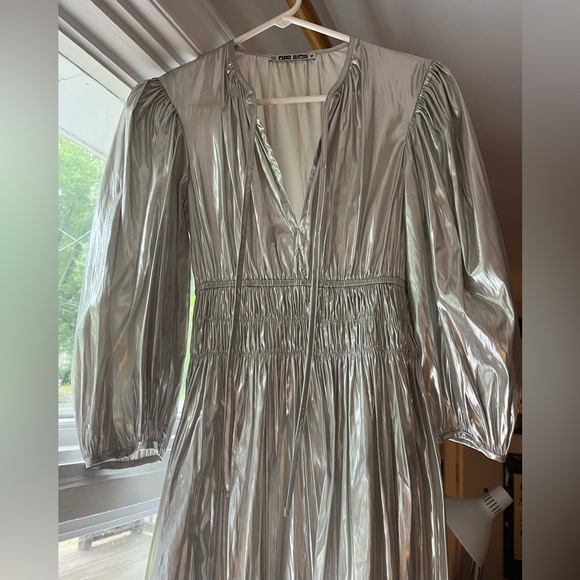 Ciao Lucia Metallic Georgina Foiled Satin Midi - Picture 3 of 10